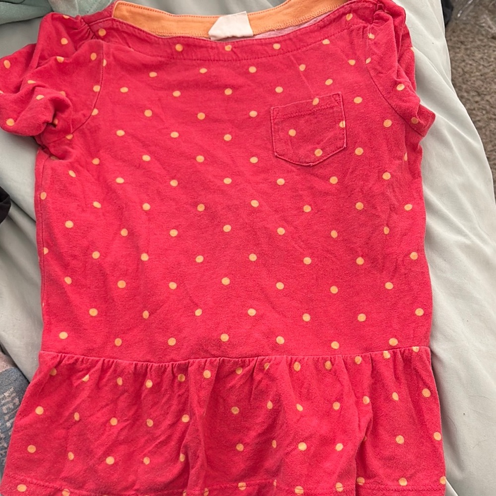 Kids Polka Dot Shirt - Red and Orange